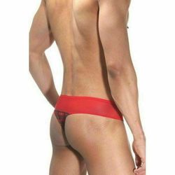 Мужские трусы тонги красные в клетку La Blinque LB15136