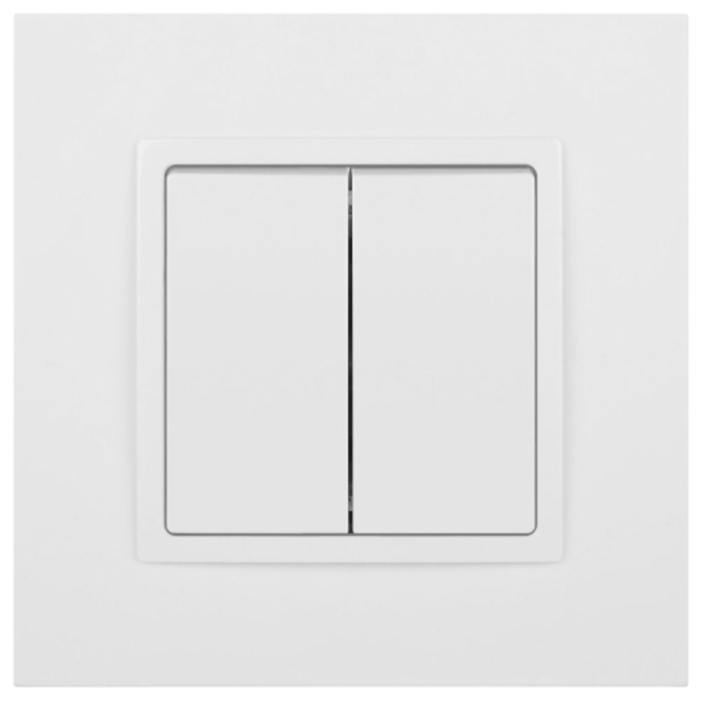 14-1104-01 ЭРА Выключатель двойной, 10АХ-250В, IP20, Эра Elegance, белый