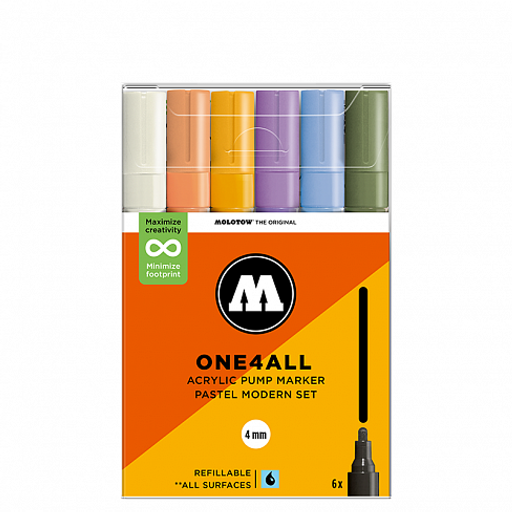 Набор маркеров Molotow ONE4ALL 227HS - 6шт Pastell Modern-Set (4мм)