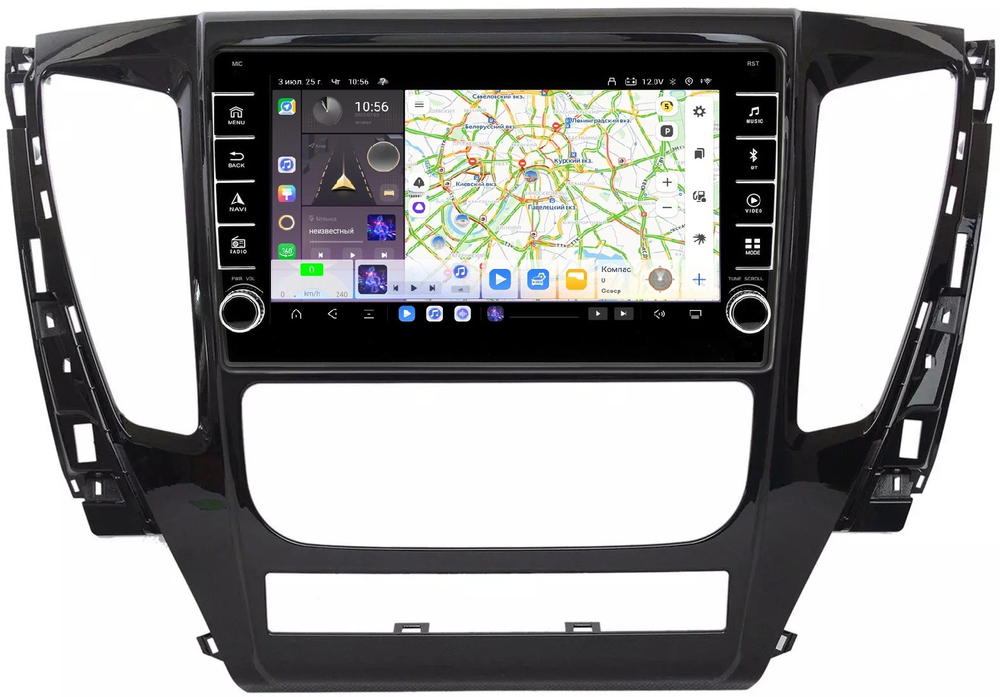 Магнитола для Mitsubishi Pajero Sport 3 2016-2021 АКПП (поддержка 360, климата и БК на русском!) - Carmedia OL-9638 (кнопки и крутилки) Android 13, TS20, 6+128Гб, CarPlay, 4G SIM-слот