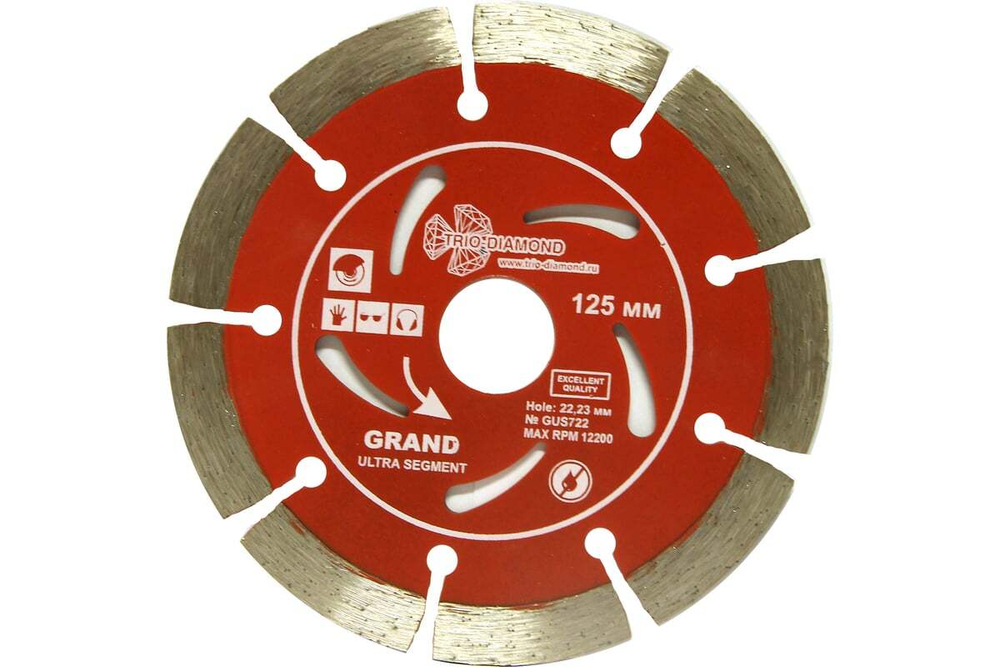 125 Диск алмазный сегментный Trio-Diamond Grand Ultra Segment125*10*22.23 толщина реж. кромки 2 mm