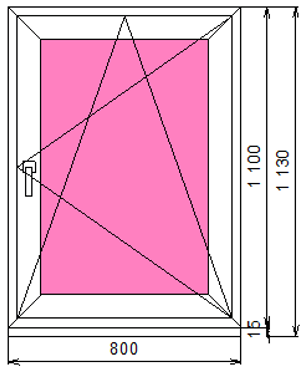 Пластиковое окно 1100 х 800 ТермА Эко