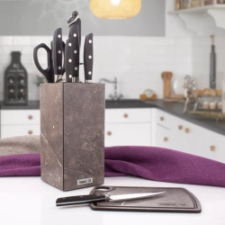 Подставка для кухонных ножей универсальная 11x11x24см ComposeEat мрамор темный