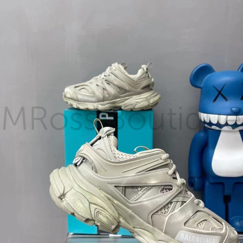 Бежевые кроссовки Balenciaga Track Trainers Recycled Sole