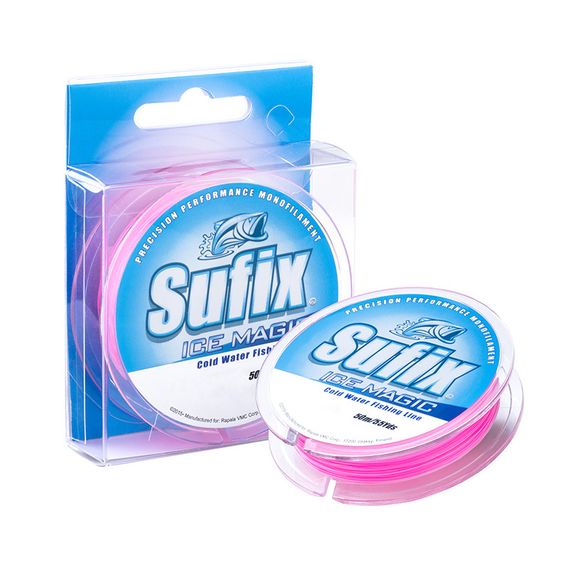 Леска зимняя SUFIX Ice Magic 50 м бело-розовая 0.195 мм 3.3 кг