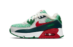 Middle-aged children Nike Air Max 90 "Christmas 2020" Christmas retro casual low-top running shoes green, red and white