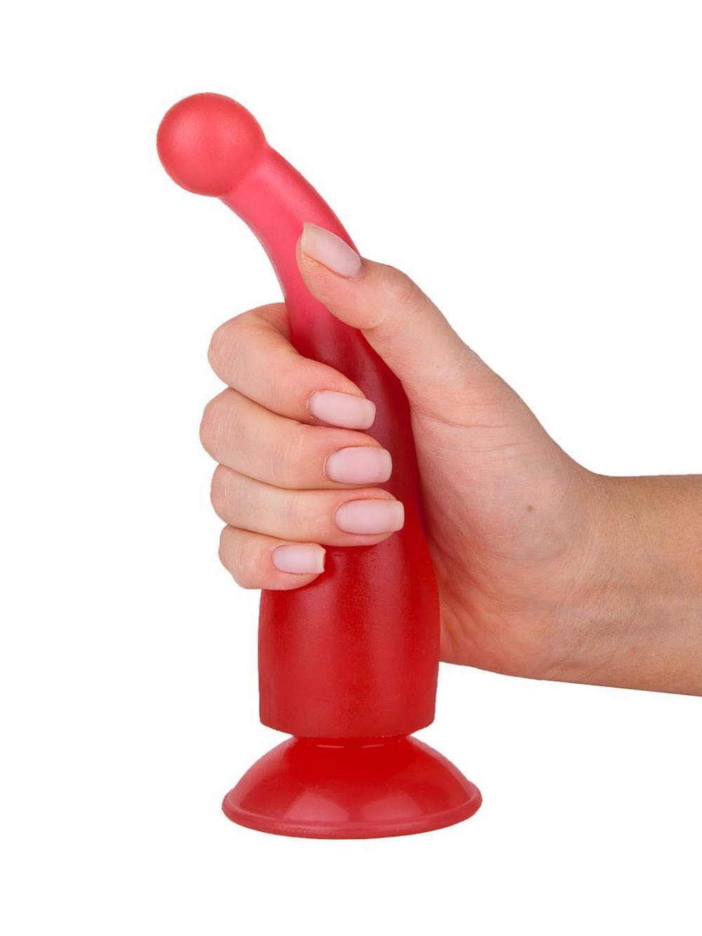 Массажер-стимулятор точки G/простаты на присоске розового цвета - 19,5 см.