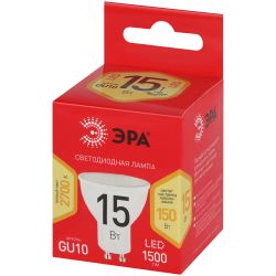 Лампа светодиодная ЭРА RED LINE LED MR16-15W-827- GU10 R 15Вт софит теплый белый свет GU10