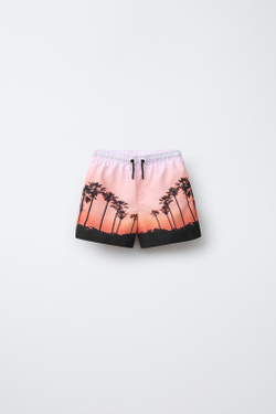 ZARA ПЛАВКИ С ФОТОПРИНТОМ, ОРАНЖЕВЫЙ