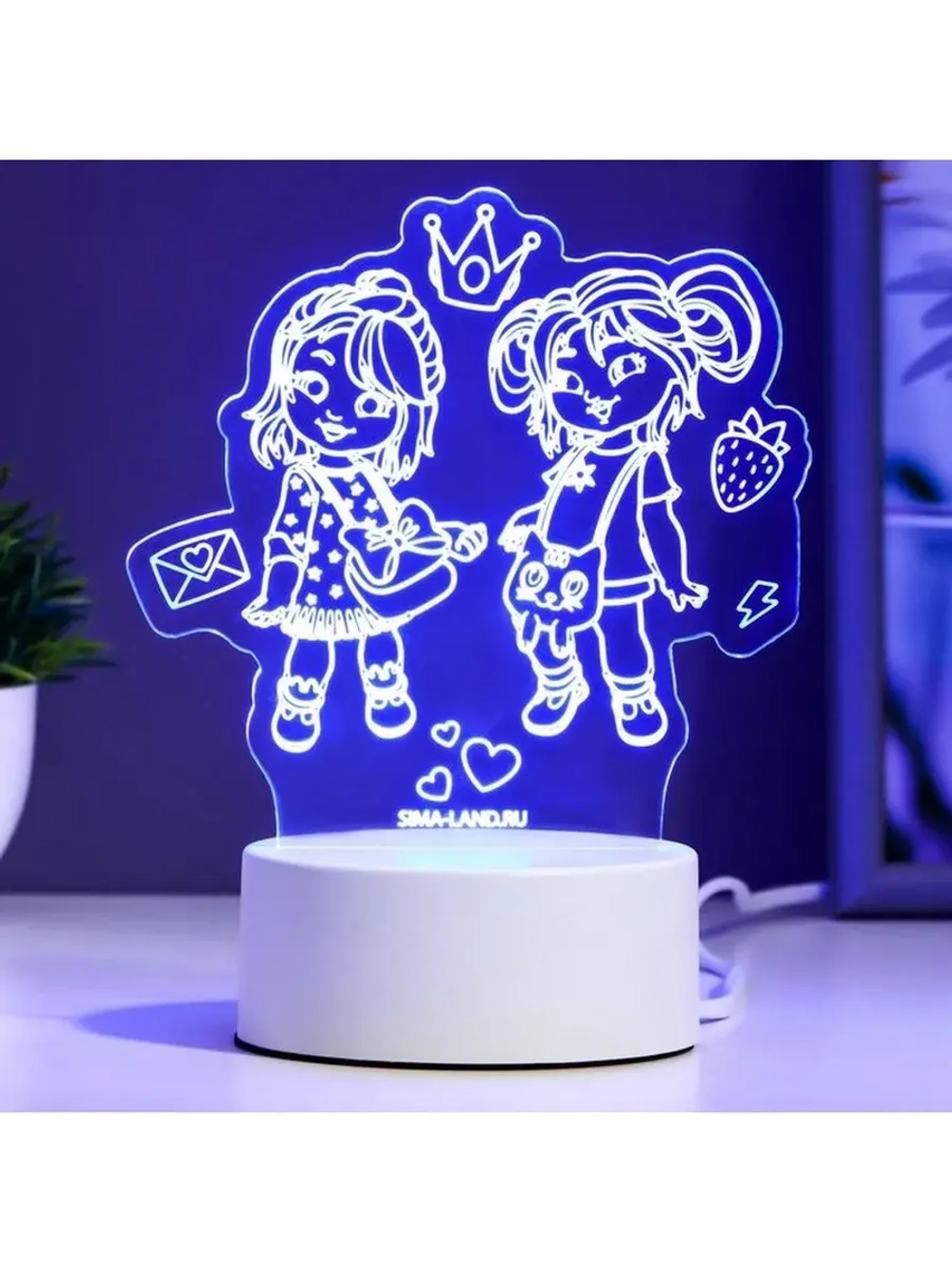 Светильник 3D ночник RISALUX «Подружки», LED RGB, от сети