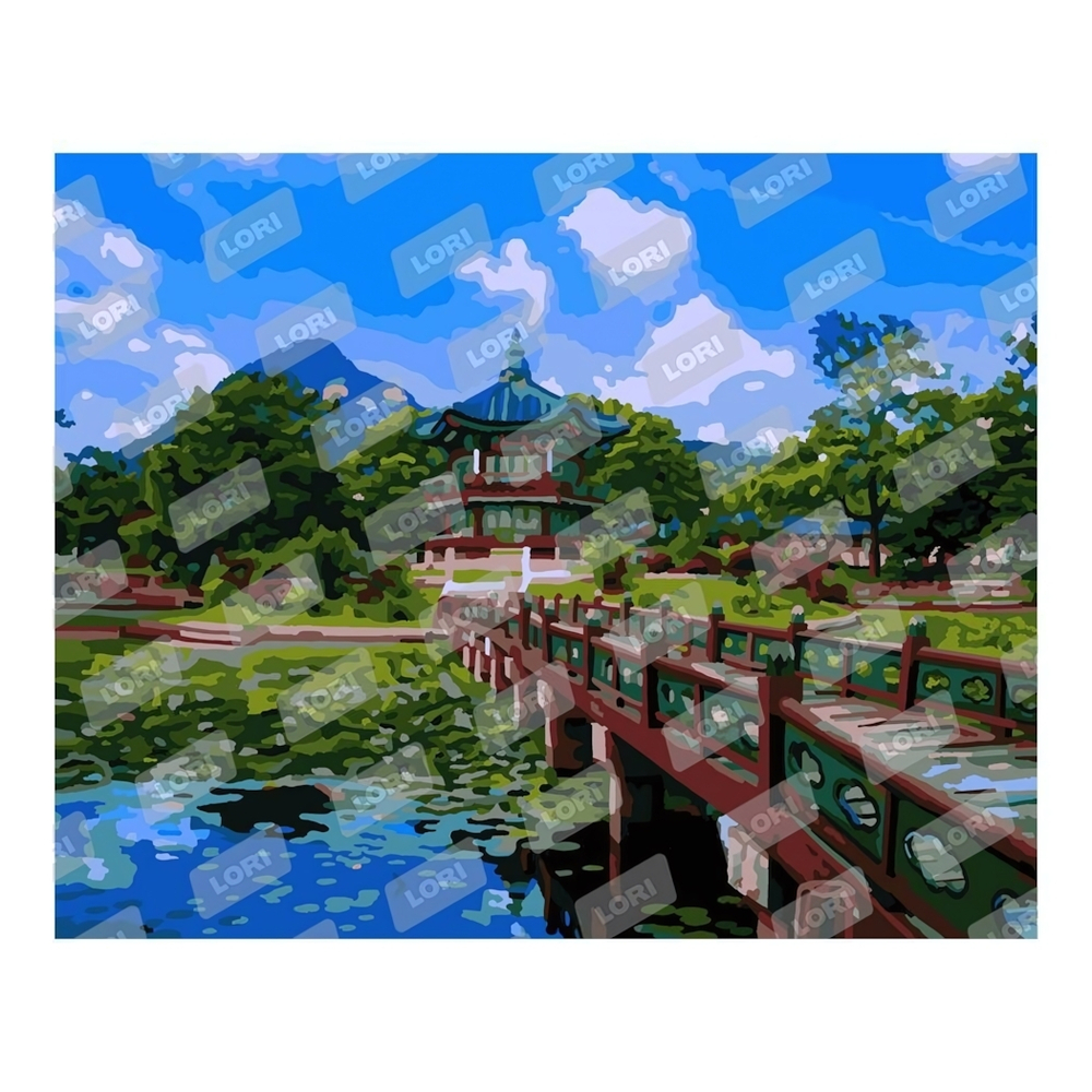 Картина по номерам на картоне 40*50см "Дворцовый комплекс Кёнбоккун" (Lori)