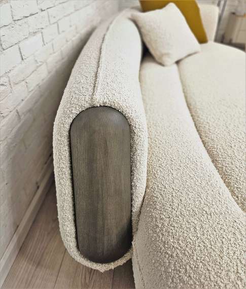 Диван полукруглый Suspense, 268 см, белое букле