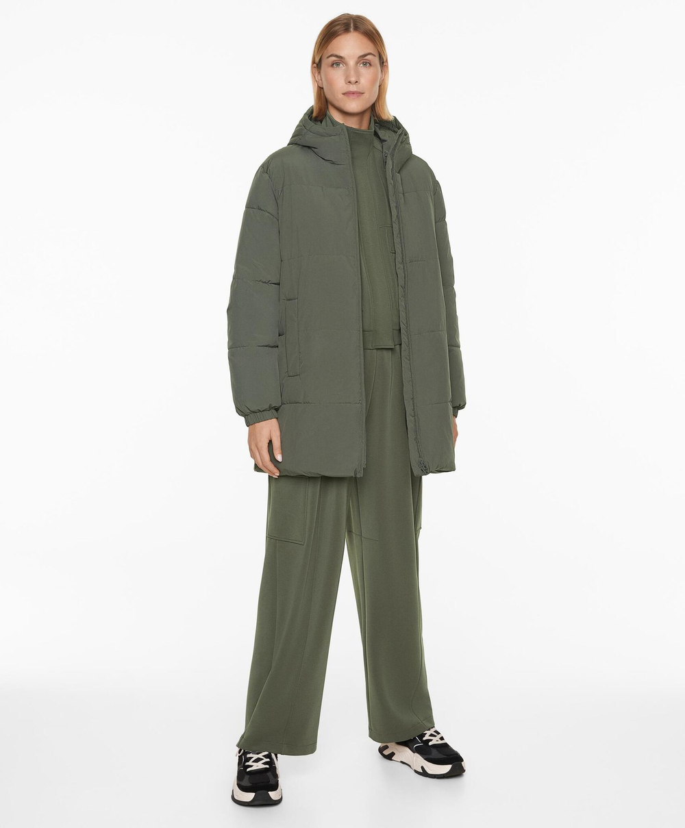 Oysho Водоотталкивающая куртка с подкладкой PrimaLoft®, темный хаки