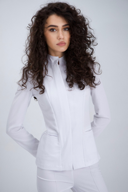 Женский медицинский жакет Medici белый вид спереди