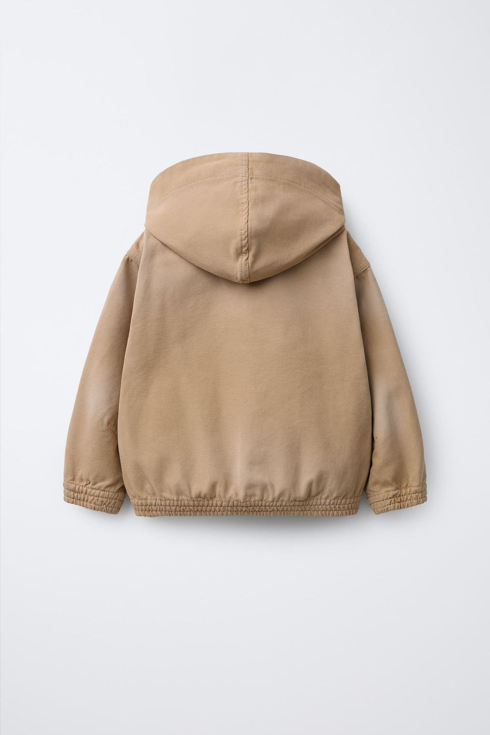 ZARA ХОЛЩОВАЯ КУРТКА С КАПЮШОНОМ, РЫЖЕВАТО-КОРИЧНЕВЫЙ