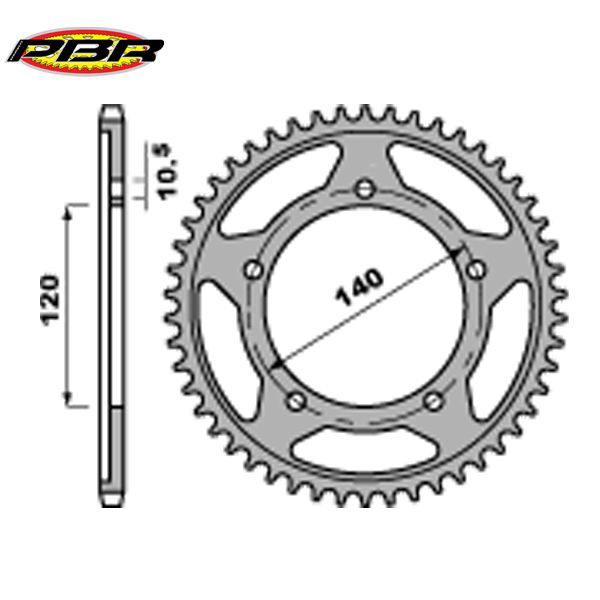 PBR 439841C45 звезда задняя (ведомая), 41 зуб