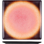 Тарелка «Агат» квадратная;фарфор;,L=26,B=26см;красный (Цвет: красный)