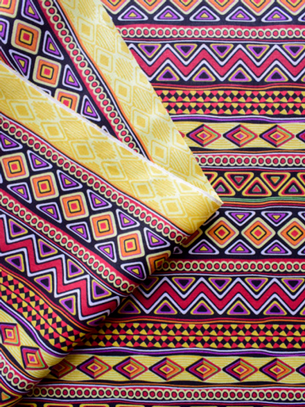 Ткань бязь плательная, рис. " Африканский орнамент", ширина 150 см, арт. 1031