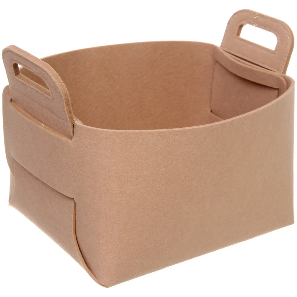 Корзина для хранения войлок 24*21*16 бежевая