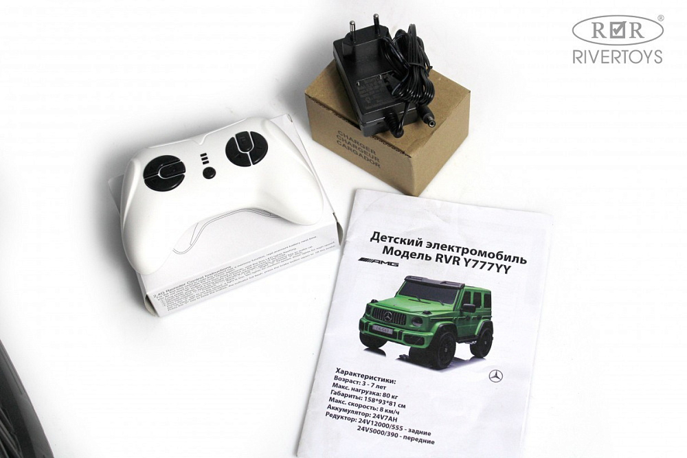 Детский электромобиль RiverToys Mercedes Benz G63 Y777YY GREEN-MATTE/зеленый матовый