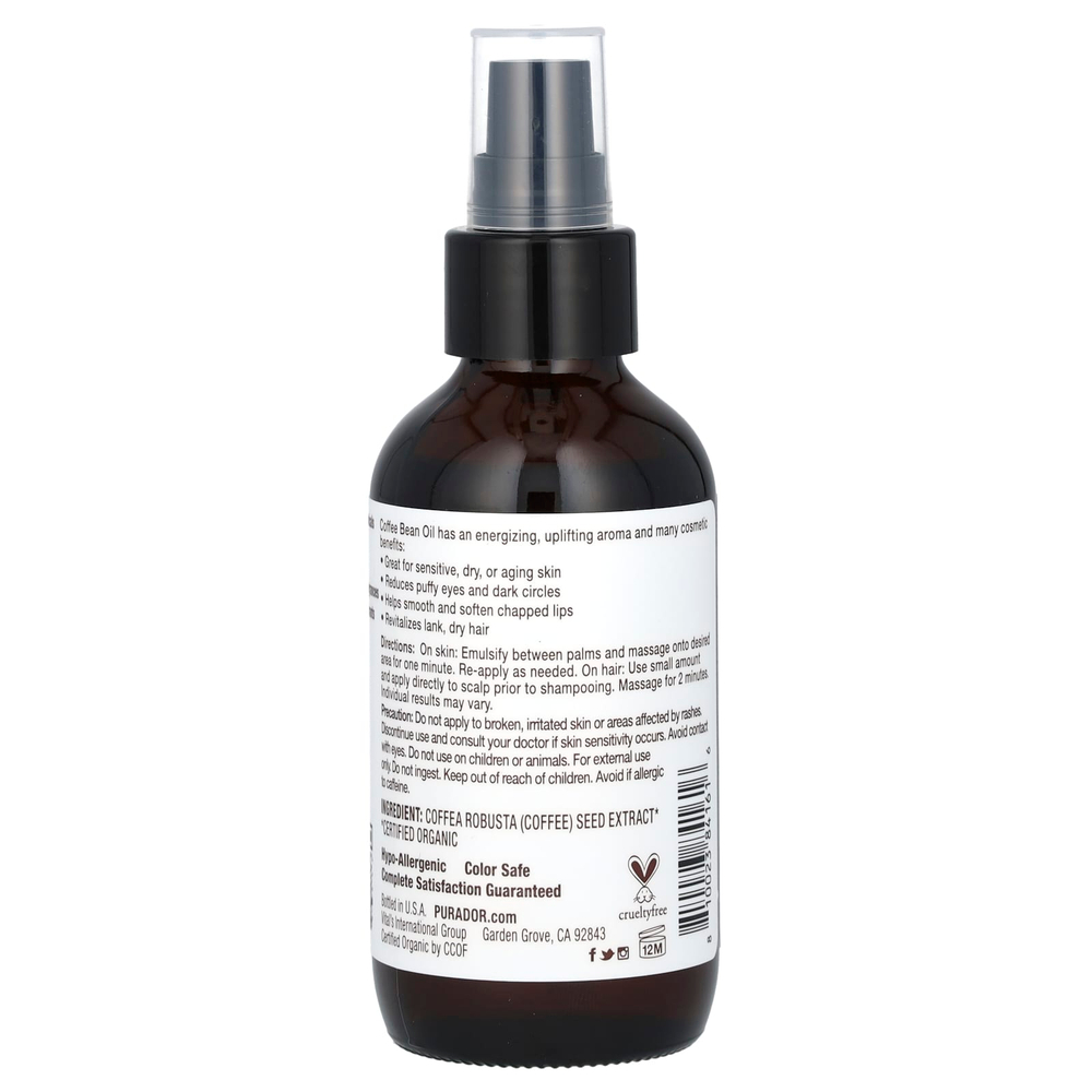 Pura D'or, органическое масло из кофейных зерен, 118 мл (4 жидк. унции)