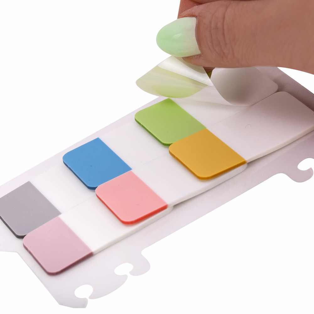 Закладки клейкие пастельные BRAUBERG PASTEL пластиковые 45х25 мм 6 цветов х 20 листов (12 штук в упаковке)