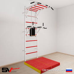 Шведская стенка Sv Sport 5434 (Турник рукоход/Брусья/Трапеция/Мат 1м)