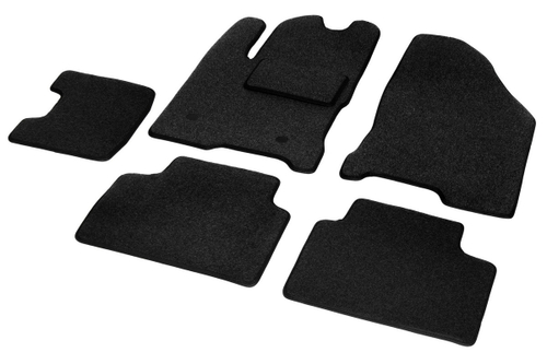 Коврики текстильные в салон автомобиля AutoFlex Business для Lada Vesta седан, универсал 2015-н.в./Vesta Cross седан, универсал 2017-н.в., графит, с крепежом, 5 частей, 5600101