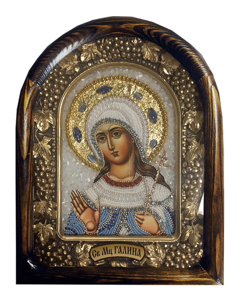 Дивеевская икона святая мученица Галина, печать, бисер
