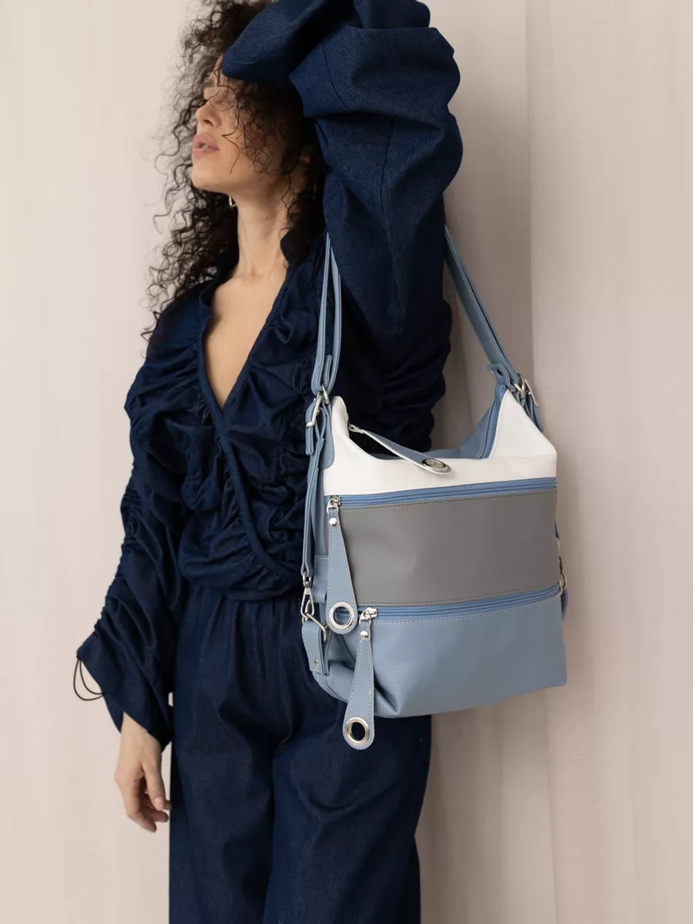 Сумка через плечо большая трансформер шоппер