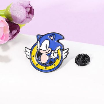 Значок Ёж Соник, Sonic the Hedgehog, р-р 3х3,5  см