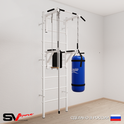 Шведская стенка Sv Sport 5761 (Турник стандарт/Брусья/Канат/Трапеция/Цепь/Мешок 15кг)