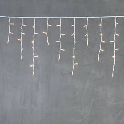 Светодиодная бахрома с колпачком 3,1*0,5 м., 120 экстра теплых белых LED ламп, каучуковый белый провод, LTC (LL120-8-2EWW)