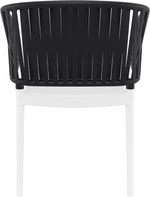 Кресло пластиковое с подушкой Siesta Contract Portofino, белый, черный, светло-коричневый