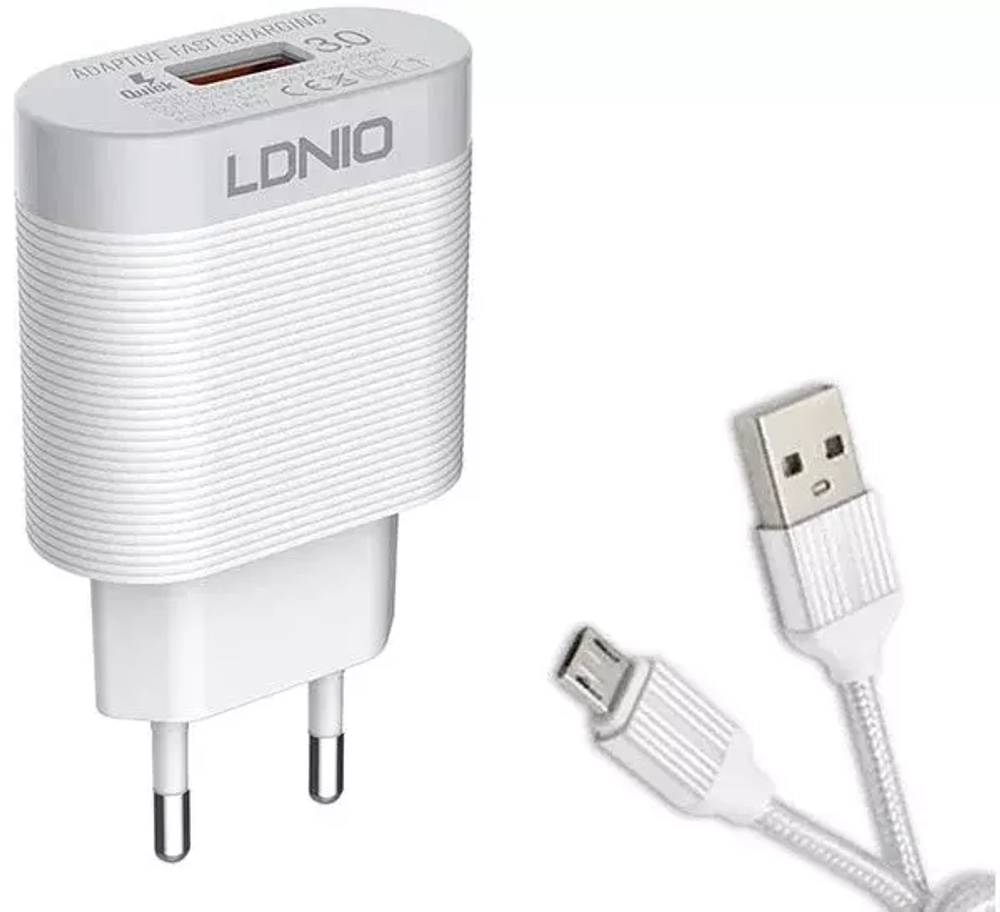 СЗУ 18W с кабелем micro 1USB-A QG A303Q LDNIO