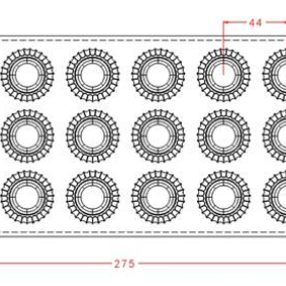 134 | Форма для шоколадных открытых конфет (275*135 мм)