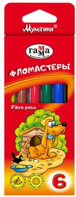 Фломастеры ГАММА "Мультики", 6 цветов, вентилируемый колпачок, картонная упаковка, 180319_03