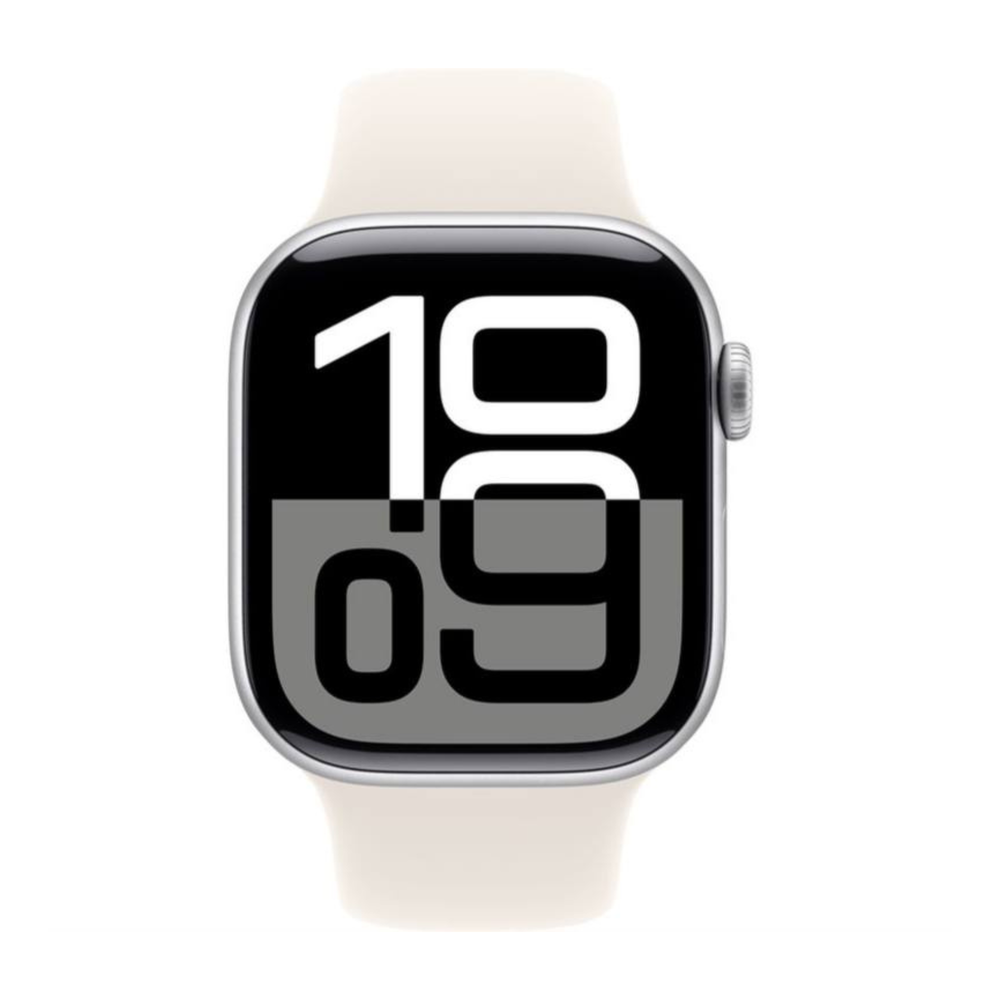 Apple Watch 10 46mm Silver Aluminum Case with Sport Band M/L, Starlight