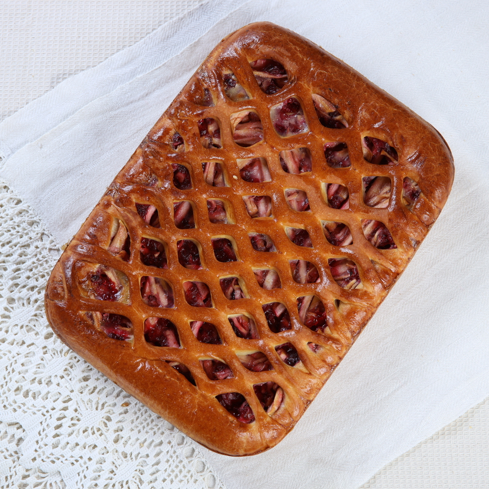 Постный пирог с ревенем