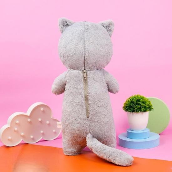 Мягкая игрушка Глазастый котик серый, 65 см