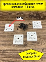 Площадка крепления ножек к столешнице, универсальная