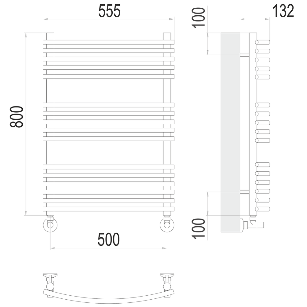 Полотенцесушитель TERMINUS Люкс Марио П16 500х800 NEW УЦ, шт
