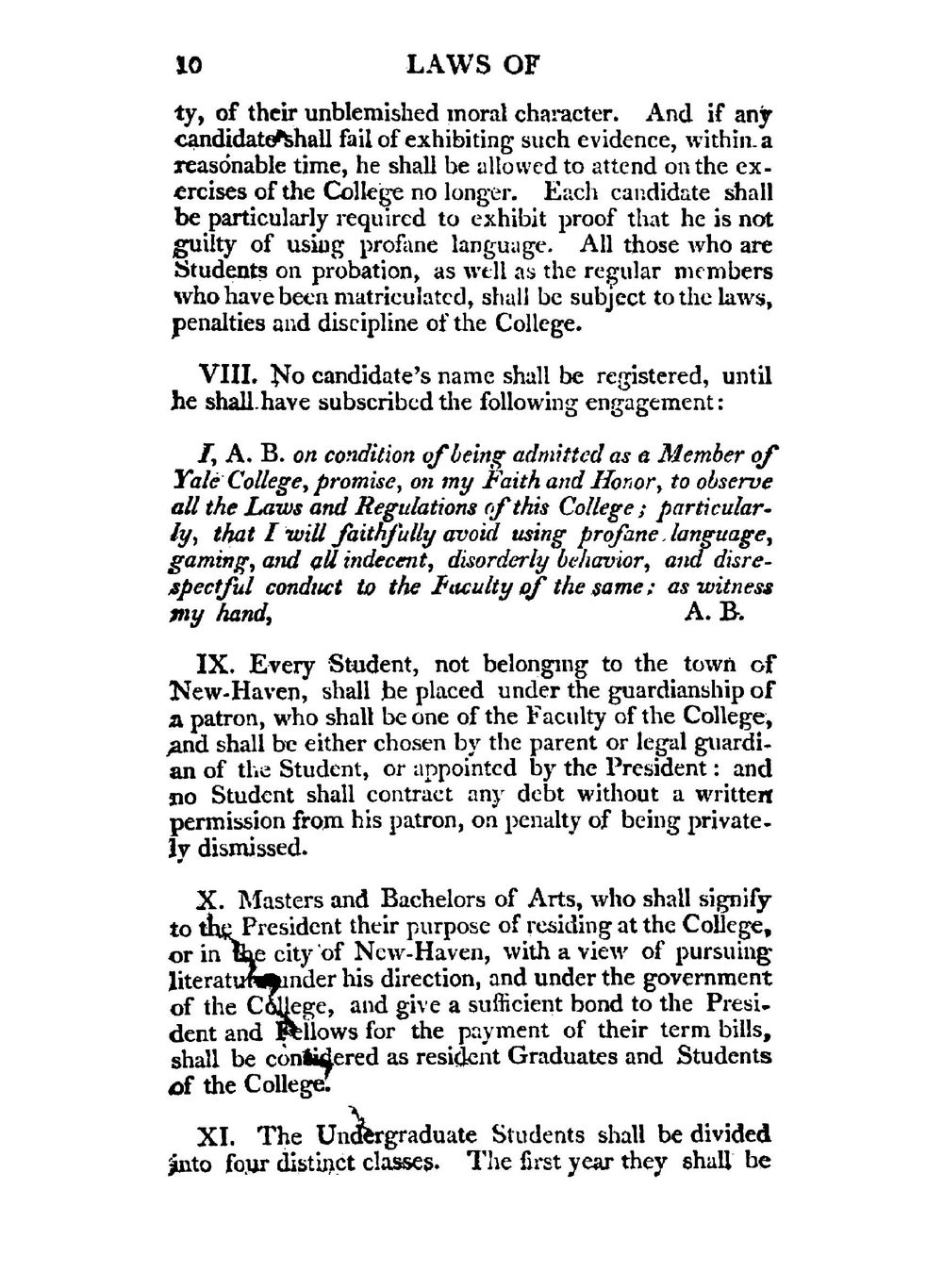 The laws of Yale college, in New-Haven | Yale University