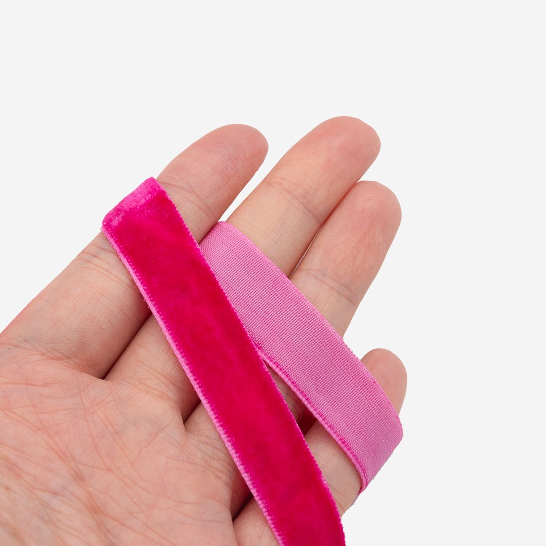 Лента бархатная, 12мм, оттенок "Фуксия"