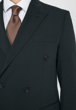 Мужской двубортный костюм (изумрудный) В91