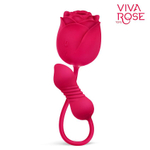 Малиновый вибростимулятор с возратно-поступательными движениями (Цвет: малиновый)