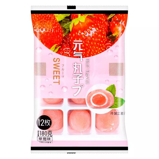 Пирожное моти Super flavor energetic ball strawberry со вкусом клубники, 180 г (Китай)
