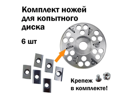 Комплект сменных ножей к диску, 6 шт