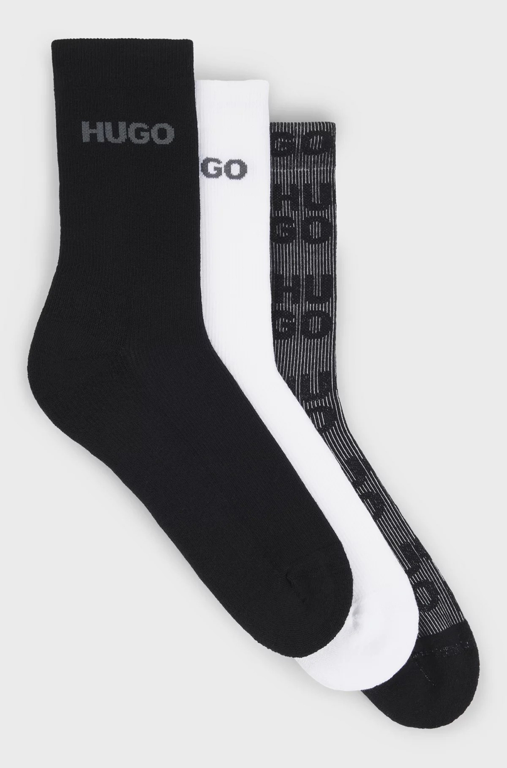 Носки (3 пары) мужские HUGO 3P QS LOGO RIB CC