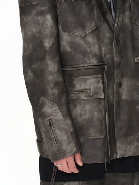 Пиджак BLIND Multifunctional Leather Blazer